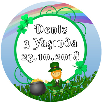 Şans Cücesi Temalı Akrilik Daire Magnet
