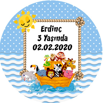 Nuhun Gemisi Temalı Akrilik Daire Magnet
