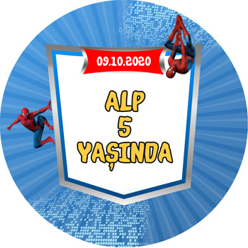 Spiderman Temalı Akrilik Daire Magnet