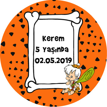Turuncu Bambam Temalı Akrilik Daire Magnet