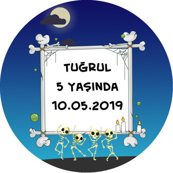 İskelet Temalı Akrilik Daire Magnet
