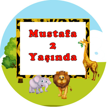 Sevimli Safari Temalı Akrilik Daire Magnet
