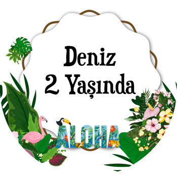 Aloha Temalı Akrilik Daire Magnet