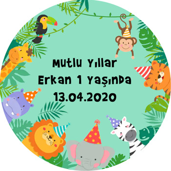 Safari 2 Temalı Akrilik Daire Magnet