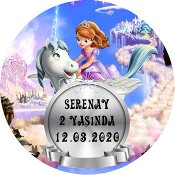 Sofia Temalı Akrilik Daire Magnet