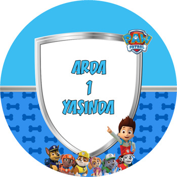 Paw Patrol Mavi Temalı Akrilik Daire Magnet