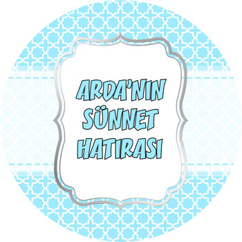 Mavi Beyaz Sünnet Temalı Akrilik Daire Magnet