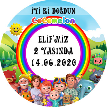 Cocomelon Temalı Akrilik Daire Magnet