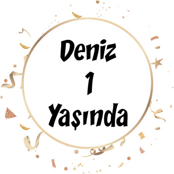 Konfeti Gold Temalı Akrilik Daire Magnet