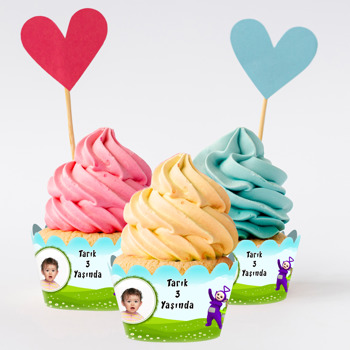 Teletabiler Temalı Cupcake Sargısı