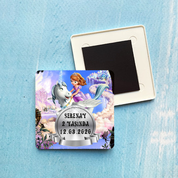 Sofia Temalı Plastik Kare Magnet
