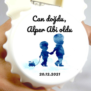 Abi Kardeş ile Oyuncak Tren Temalı Kapak Şekilli Magnet Açacak