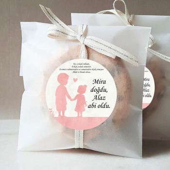 Abi Kardeş Pembe Silüet Temalı Sticker