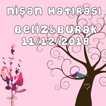 Ağaç Temalı Söz Nişan   Kare Parti Afiş