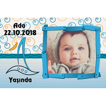 Ahşap Çerçeve Temalı Doğum Günü Magnet
