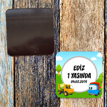 Akıllı Kamyon Leo Temalı Kare Magnet