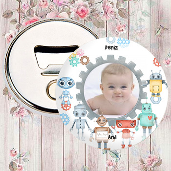 Akıllı Robotlar Temalı Resimli Magnet Açacak