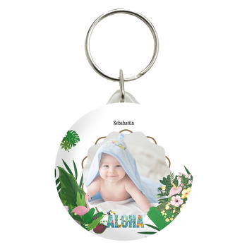 Aloha Temalı Fotoğraflı Anahtarlık