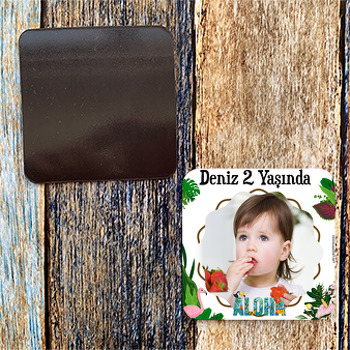 Aloha Temalı Kare Magnet