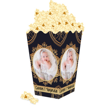 Altın Desen Temalı Popcorn Kutusu