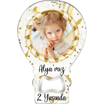 Altın Tüy Temalı Resimli Balon Magnet Açacak
