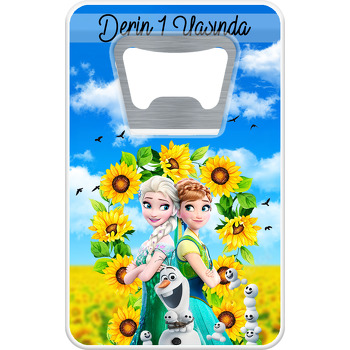 Anna Ve Elsa Temalı Dikdörtgen Magnet Açacak