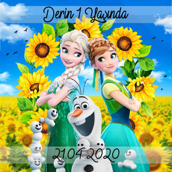 Anna Ve Elsa Temalı Kare Afiş