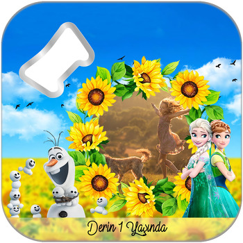 Anna ve Elsa Temalı Kare Magnet Açacak