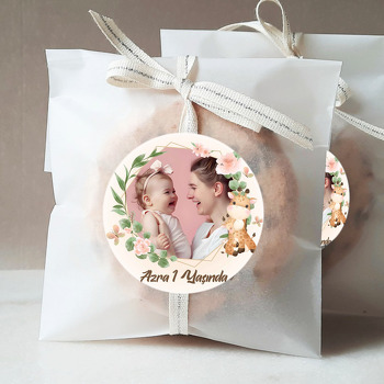 Anne Kız Zürafa Temalı Sticker