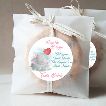 Anne Ve Yavru Fil Temalı Sticker