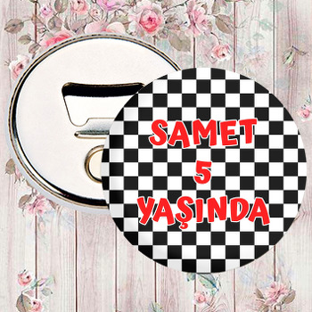 Araba Yarışı Bayrağı Temalı Magnet Açacak