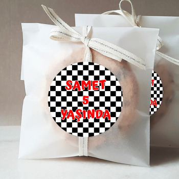 Araba Yarışı Bayrağı Temalı Sticker