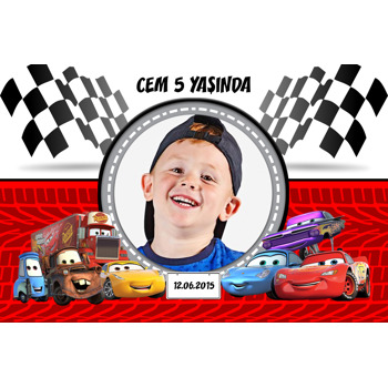 Arabalar Temalı Doğum Günü Magnet
