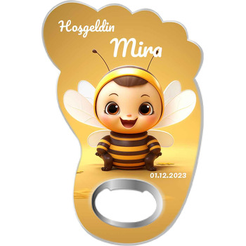 Arı Bebek Temalı Ayak İzi Magnet Açacak