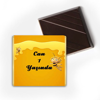 Arı Maya Sarı Petek Fon Temalı Çikolata Sargısı
