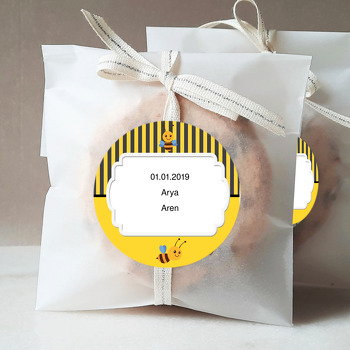 Arı Temalı Doğum Günü Sticker