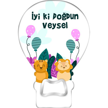 Aslan ile Kaplan Mor Balonlarla Temalı Balon Magnet Açacak