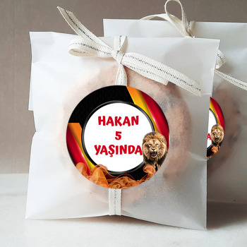 Aslan Sarı Kırmızı Fon Temalı Sticker