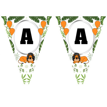 Aslan ve Balonlar Temalı Parti Banner