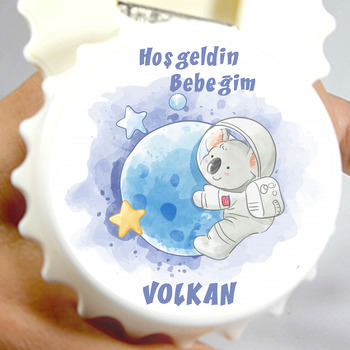 Astronot Koala Temalı Kapak Şekilli Magnet Açacak