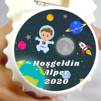 Astronot ve Uzay Temalı Kapak Şekilli Hediye Magnet Açacak