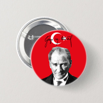 Atatürk 6 Temalı İğneli Buton Rozet