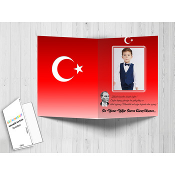 Atatürk ve Bayrak Temalı Anı Kartı