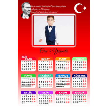 Atatürk ve Bayrak Temalı Takvim Magnet