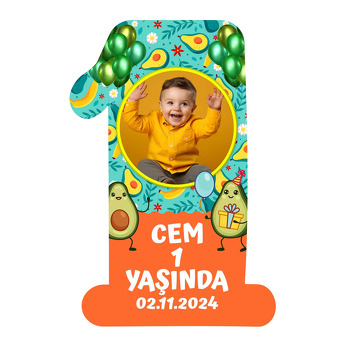 Avokado Temalı Doğum Günü Magnet