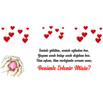 Avuç İçinde Kalp Temalı Evlilik Teklifi Afiş