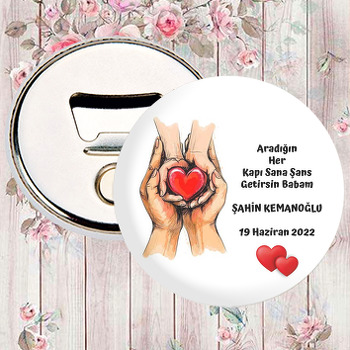Avuçiçi Kalp Temalı Magnet Açacak