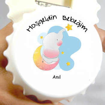 Ay ve Yıldızlı Bebek Fil Temalı Kapak Açacak