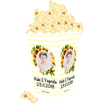 AyÇiçeği Temalı Popcorn Kutusu