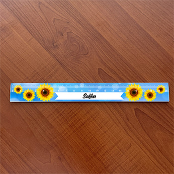 Ayçiçekleri ile Mavi Gökyüzü Temalı Hediyelik Cetvel